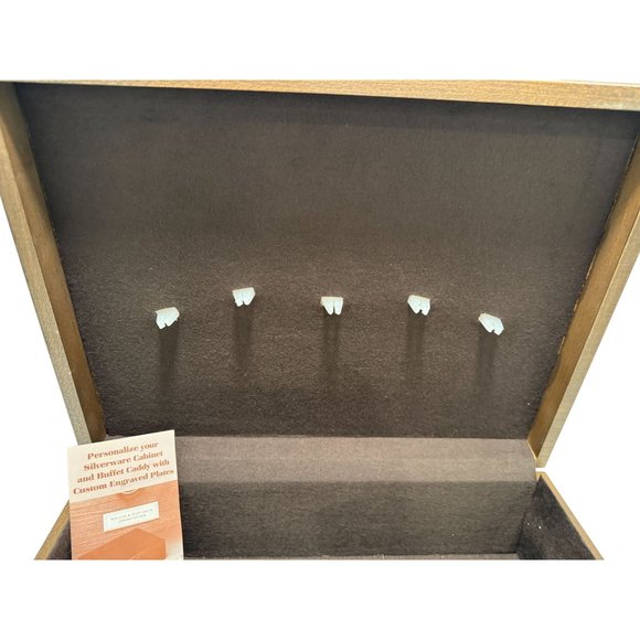 Vintage Large Wooden Silverware Chest Storage Case With Removable Utensil Caddy - Picture 6 of 10